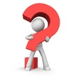 3d character with a red question mark