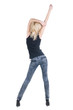 Young woman dancing. Rear view. Young woman dancing. Rear view.