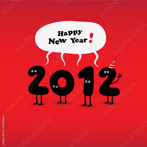 Vector: Funny 2012 New Year's Eve greeting card Funny 2012 New Year's Eve greeting card