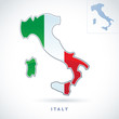 Stylized map of Italy. Vector. Editable.