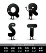 Funny alphabet. Easy to edit. Make your own funny word.