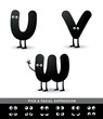 Funny alphabet. Easy to edit. Make your own funny word.