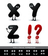 Funny alphabet. Easy to edit. Make your own funny word.