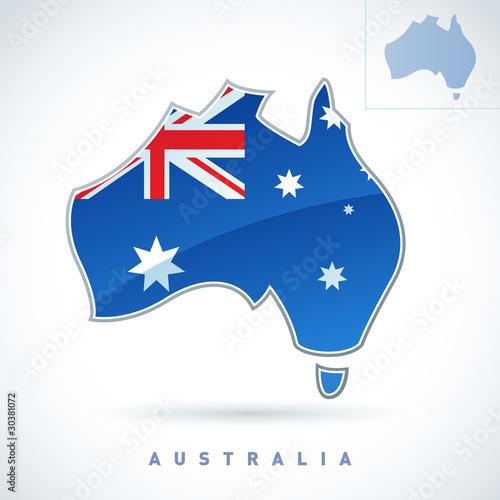 Stylized map of Australia. map of australia with scale. Stylized map of Australia.