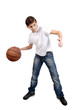 a child play basketball
