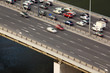bridge with transport  in Moscow