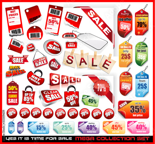 Vektor: Sale Tags Mega Collection Set Sale Tags Mega Collection Set