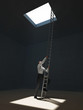 man escape from dark room