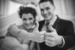 Young wedding couple