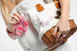 pregnant woman socks and bag