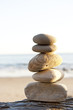 peace and tranquility at the beach with copy space