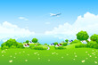 Green Landscape with aircraft