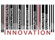 colorful INNOVATION text barcode, vector