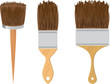 Three brushes for wall painting, vector