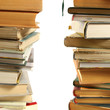 book piles isolated on white