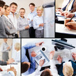 Collage of business interaction