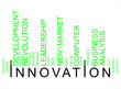 colorful INNOVATIONtext barcode, vector