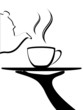 Hot tea on tray