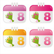set of 4 colorful 8th of March icons set of 4 colorful 8th of March icons