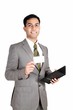 Indian business man holding a name card.