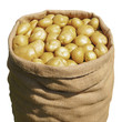 Potato in a bag on a white background