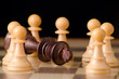 Fall of a tyranny simbolized with chess pieces