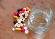Pills and water glass