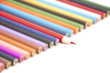 Lead red color pencil on white background Lead red color pencil on white background