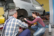 Photo: Teenage girl in professional training in workshop Teenage girl in professional training in workshop