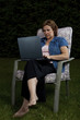 Businesswoman working late from home