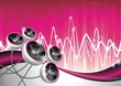 Illustration on a musical theme with speakers.