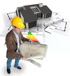 Architect planning an energy efficient home