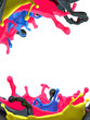 CMYK paint splashes 3D