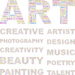 ART. Wordcloud vector illustration.
