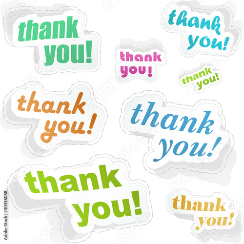 Vector: THANK YOU. Sticker collection. Vector collection. THANK YOU. Sticker collection. Vector collection.