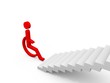 Handicapped people confronted with an obstacle