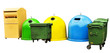 Colorful Recycle Bins on white Colorful Recycle Bins on white