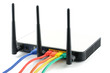 Foto: Wireless router with cables Wireless router with cables