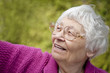 Happy outdoor senior woman portrait