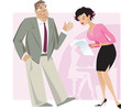 Vektor: Boss and secretary Boss and secretary