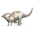 Dinosaur Parasaurolophus. 3D rendering with clipping path and