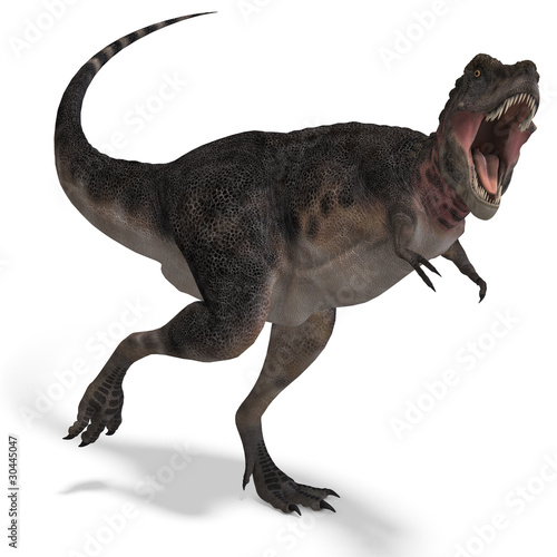 Illustration: Dinosaur Tarbosaurus. 3D rendering with clipping path and Dinosaur Tarbosaurus. 3D rendering with clipping path and
