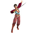 attractive female fantasy pirate with sword. 3D rendering over attractive female fantasy pirate with sword. 3D rendering over