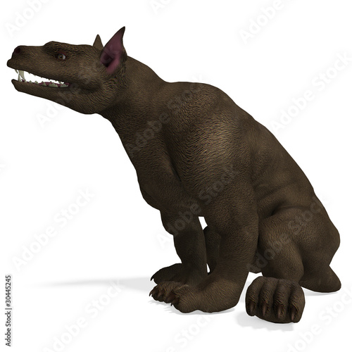 Illustration: hellhound - a fantasy creature. 3D rendering with clipping path hellhound - a fantasy creature. 3D rendering with clipping path