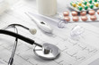 stethoscope on the cardiogram