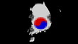 Korea map flag with pixelated effect animation Korea map flag with pixelated effect animation
