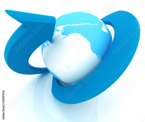 Illustration: Earth With glass Arrows Earth With glass Arrows