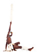 zulu warrior on white