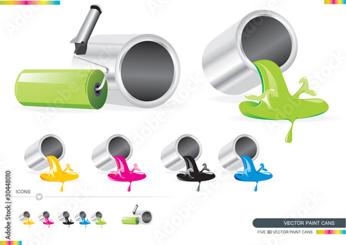 Vektor: Vector Paint Cans Vector Paint Cans