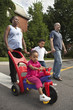 Family going for a walk
